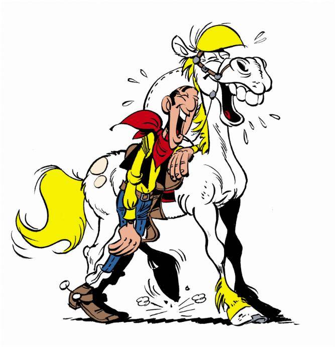Lucky Luke e seu cavalo Jolly Jumper