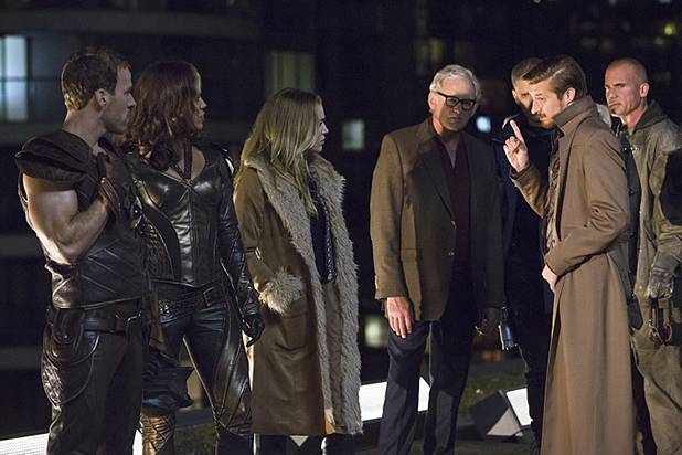 DC's Legends of Tomorrow -- "Pilot, Part 1" -- Image LGN101d_0288b -- Pictured (L-R): Falk Hentschel as Carter Hall/Hawkman, Ciara Renee as Kendra Saunders/Hawkgirl, Caity Lotz as Sara Lance, Victor Garber as Professor Martin Stein, Wentworth Miller as Leonard Snart/Captain Cold, Arthur Darvill as Rip Hunter and Dominic Purcell as Mick Rory/Heat Wave -- Photo: Jeff Weddell/The CW -- ÃÂ© 2015 The CW Network, LLC. All Rights Reserved.